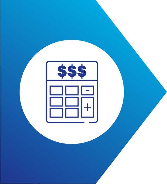 Blue gradient calculator icon image